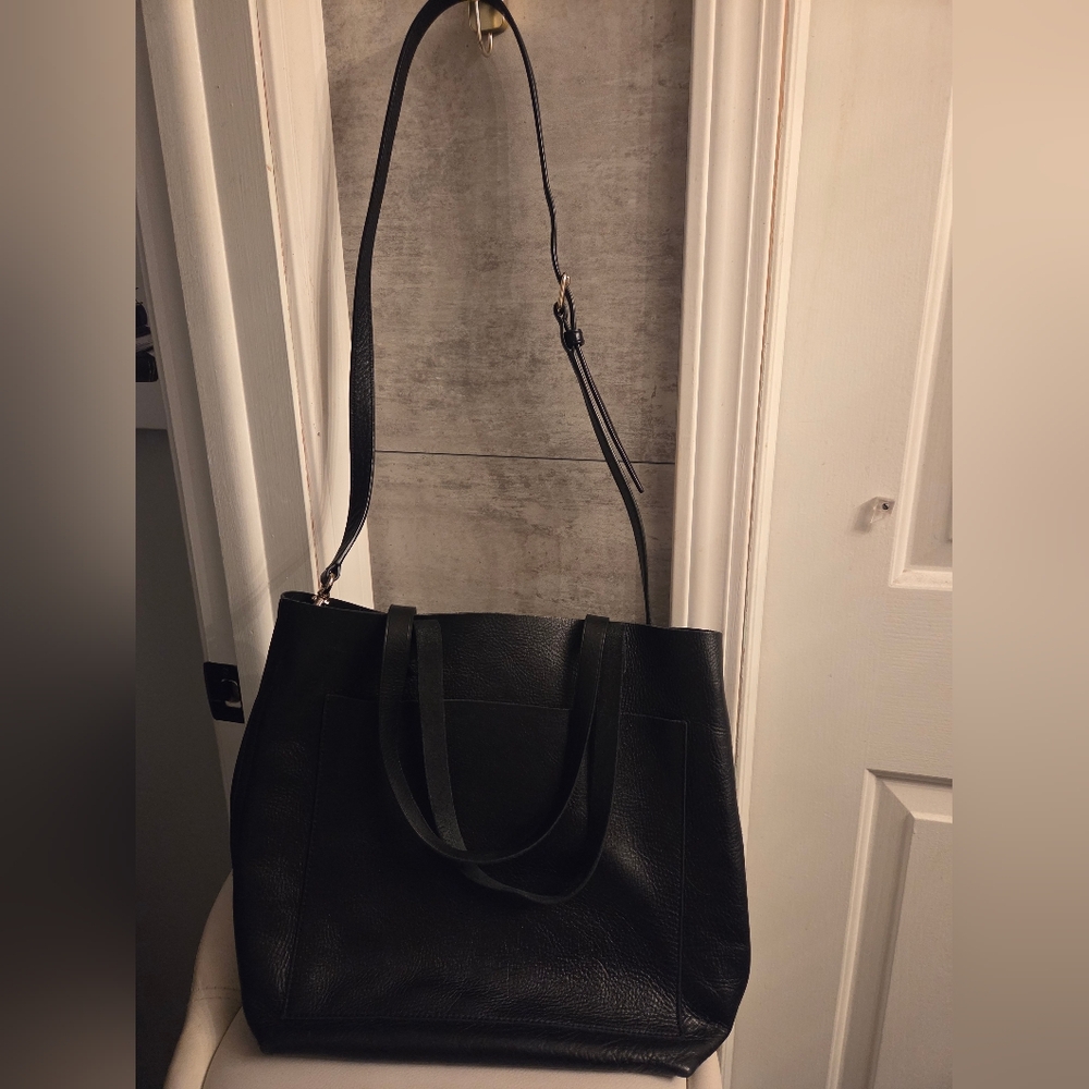 Madewell Black Leather Tote